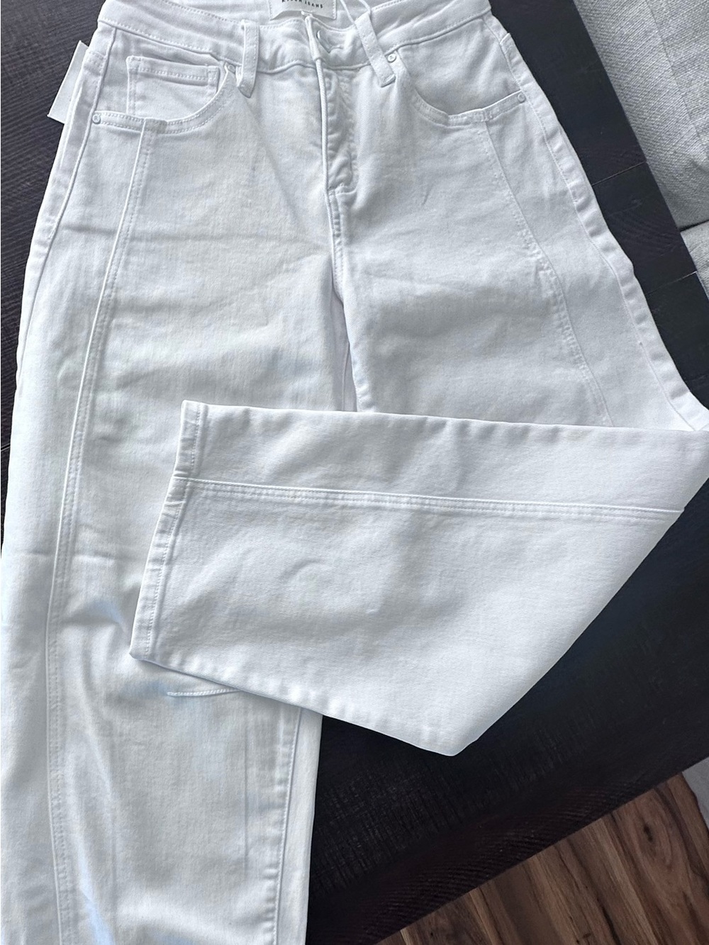 High-Rise White Wide-Leg Jeans for Women